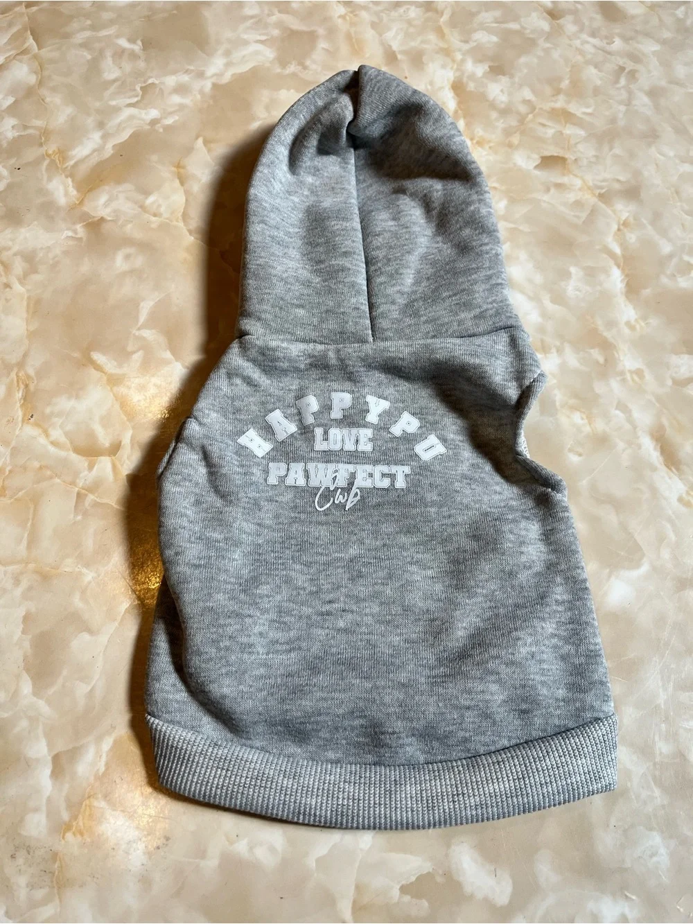 Grey Pet Hoodie with Blue Check Lining
